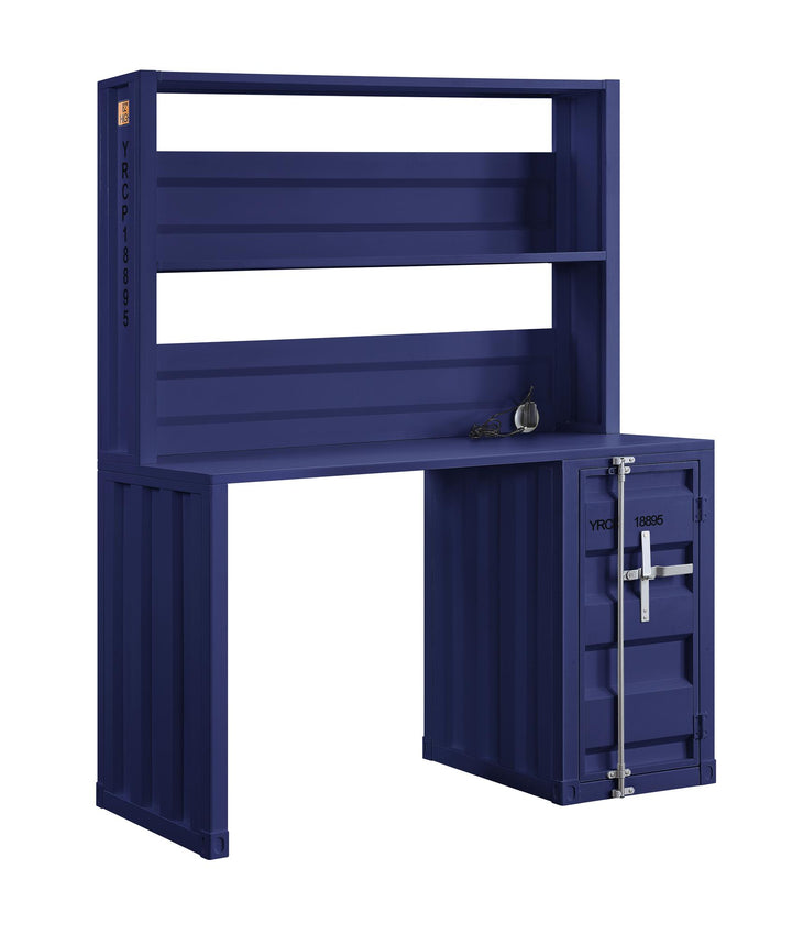 compact writing desk with storage - Blue