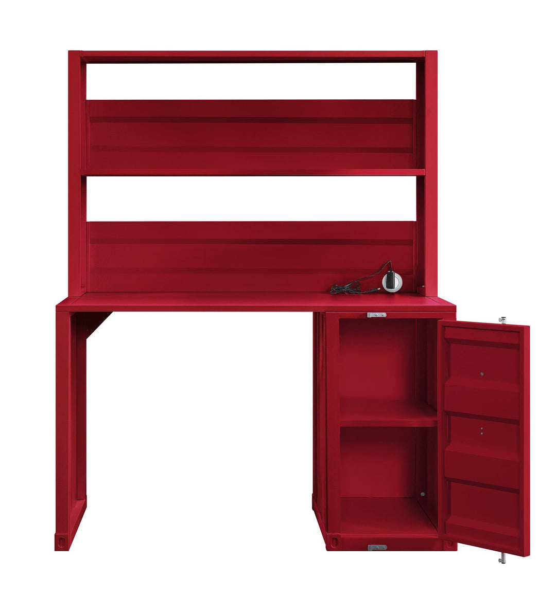 cargo style writing desk with storage - Red