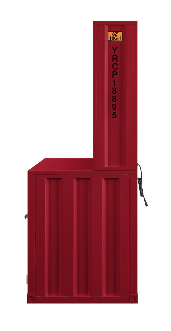 Metal writing desk for small space - Red
