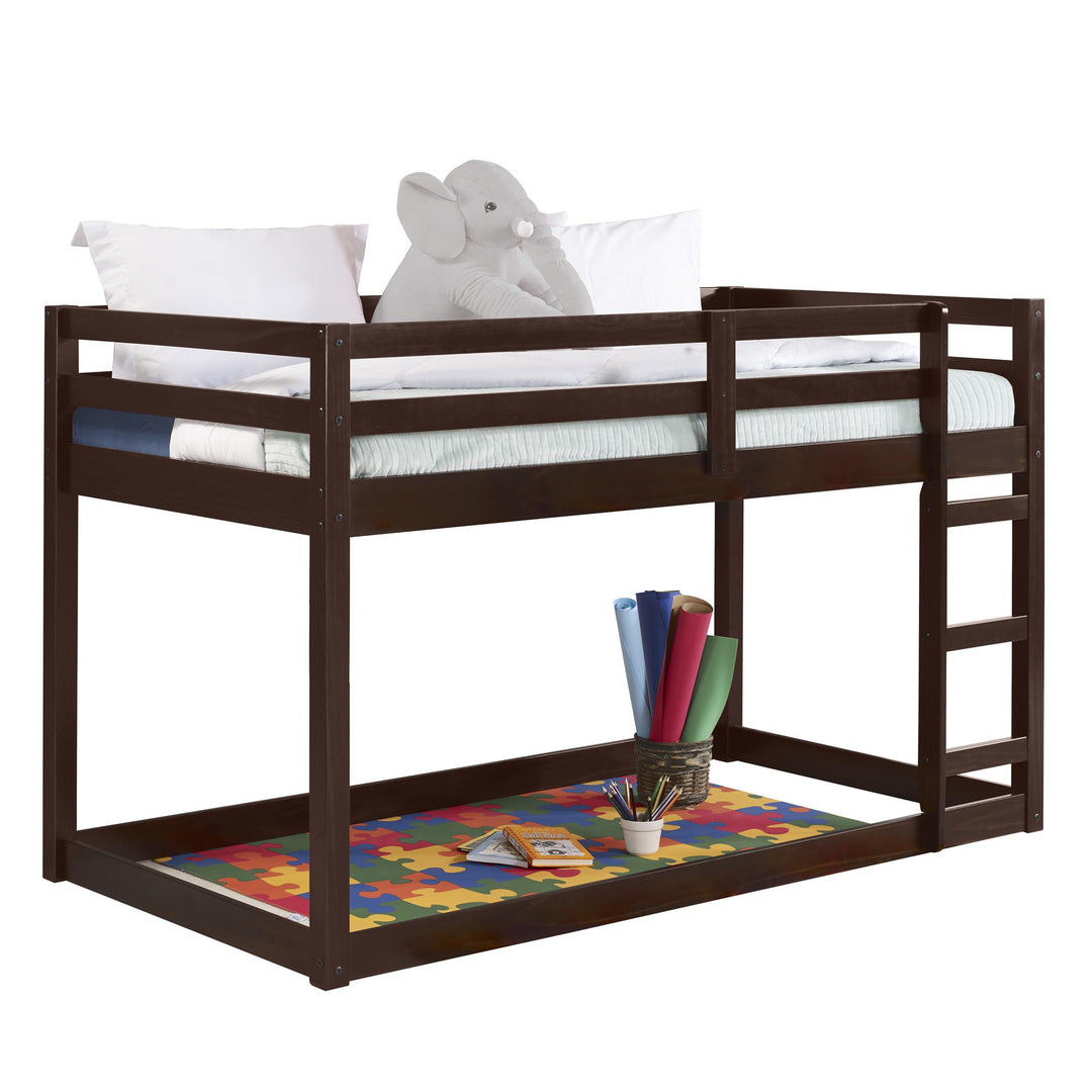 Modern Gaston loft bed with durable slat system -  Espresso