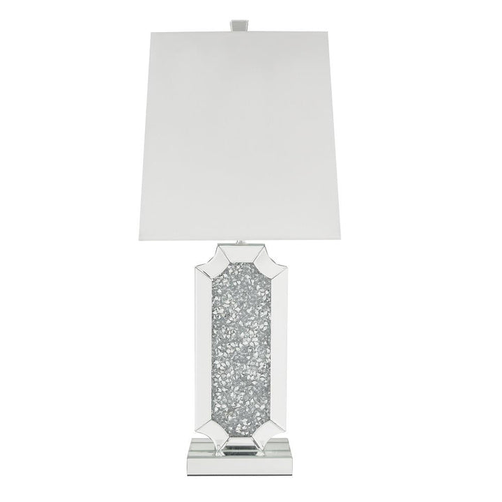 Noralie Glam Table Lamp with Mirror and Faux Crystal Inlay Base - Chrome