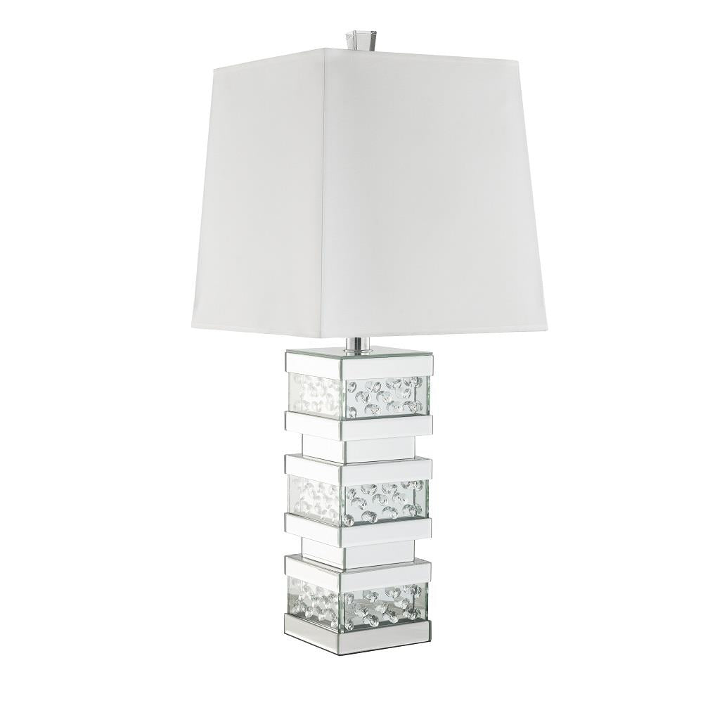 Nysa Glam Table Lamp with Faux Crystal Inlay - Chrome