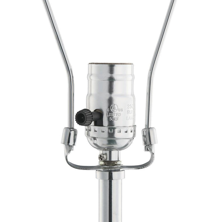 Faux Crystal Inlay Table Lamp - Chrome