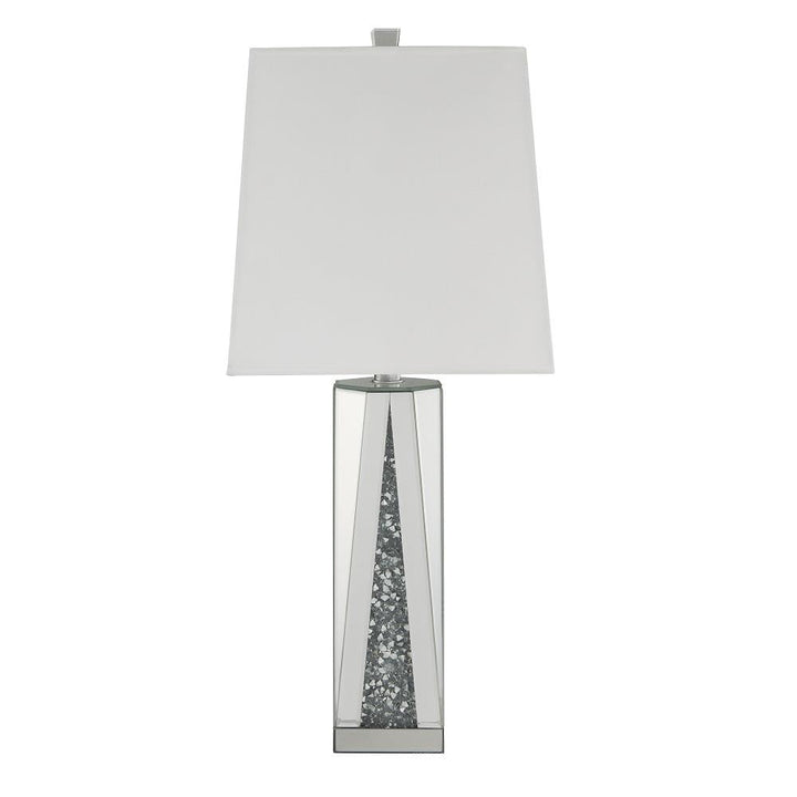 Rectangular Faux Crystal Inlay Base Table Lamp - Chrome