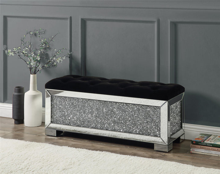 Lift-top benches with faux crystal accents Noralie -  Chrome