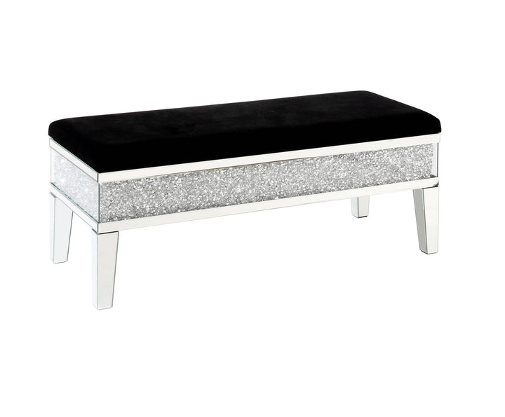 Seating with deep storage and mirrored accents Noralie -  Chrome