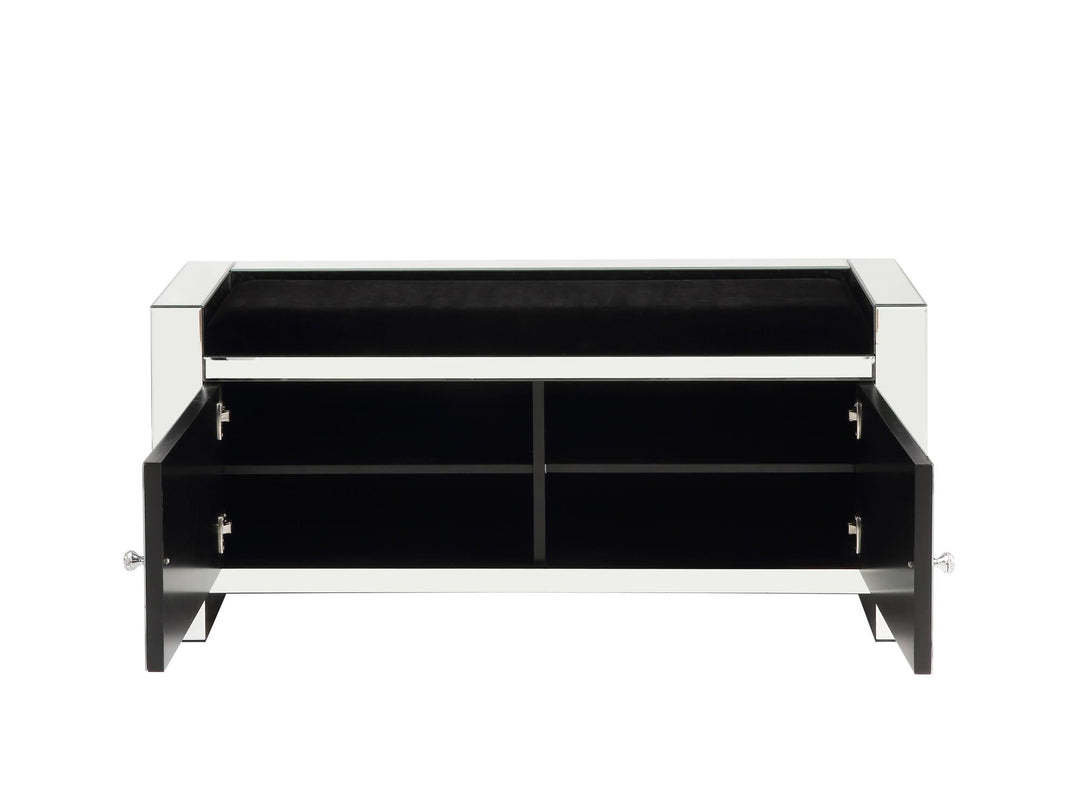 Noralie luxurious crystal-accented benches -  Chrome