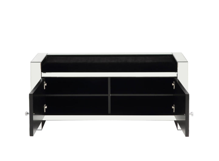 Noralie luxurious crystal-accented benches -  Chrome