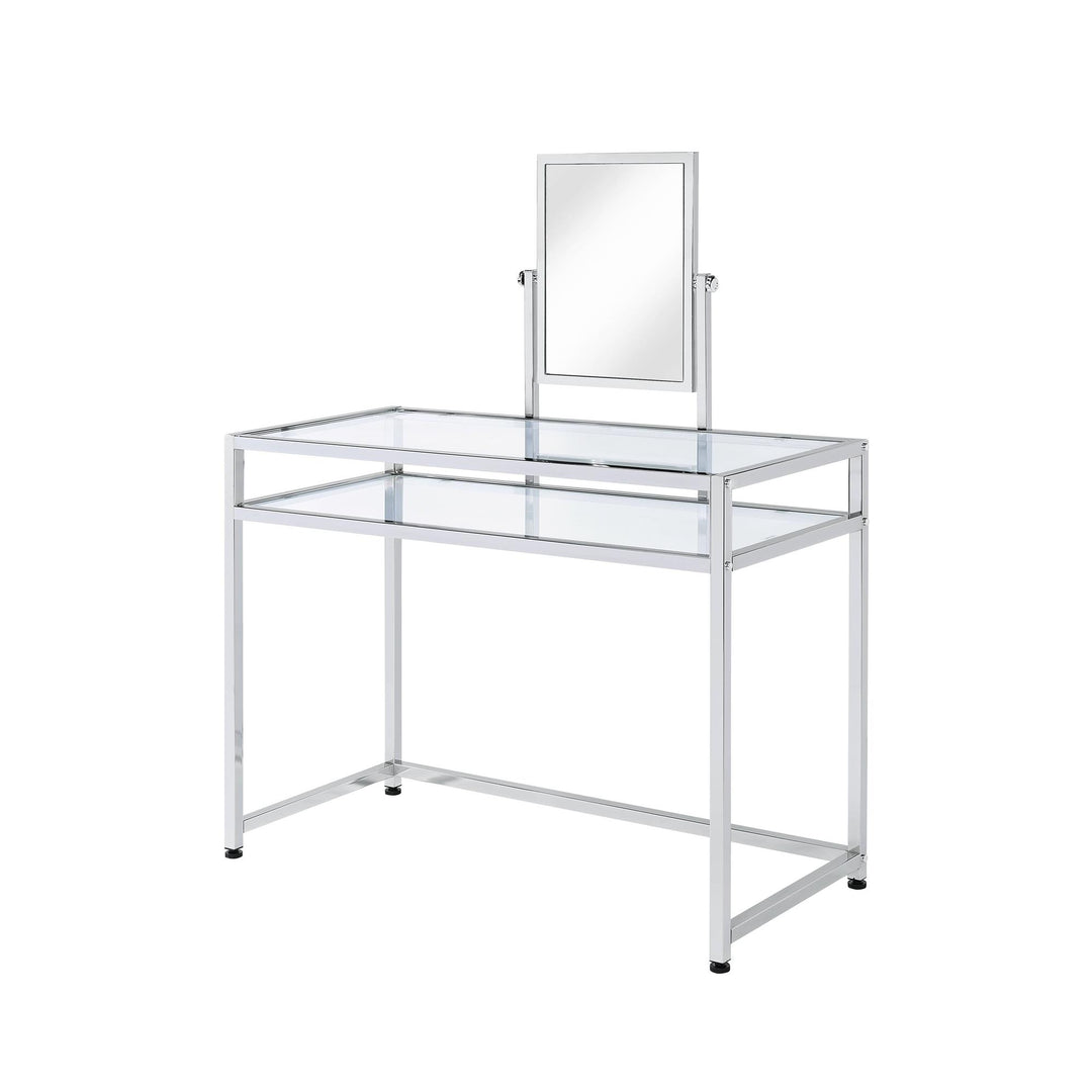 Vanity Set with Desk with chrome finish frame - Chrome