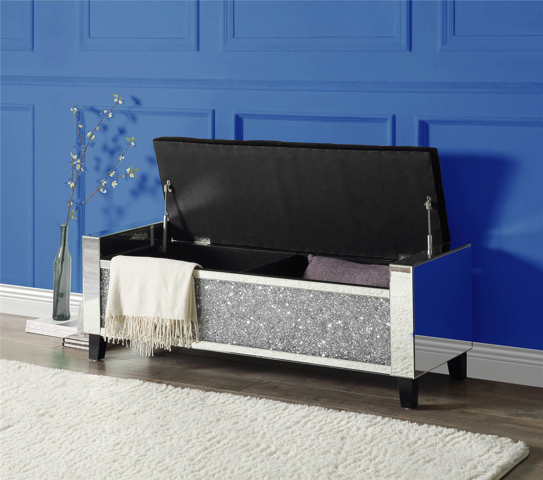 Luxe benches with lift-up tops Noralie design -  Chrome