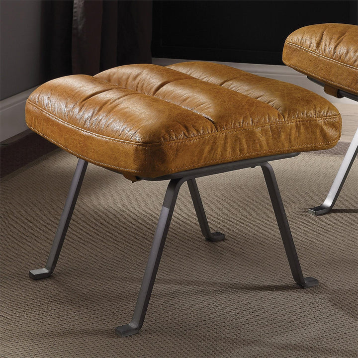 leather ottoman - Brown