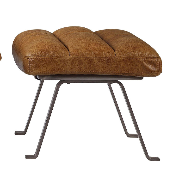 leather ottoman for small space - Brown