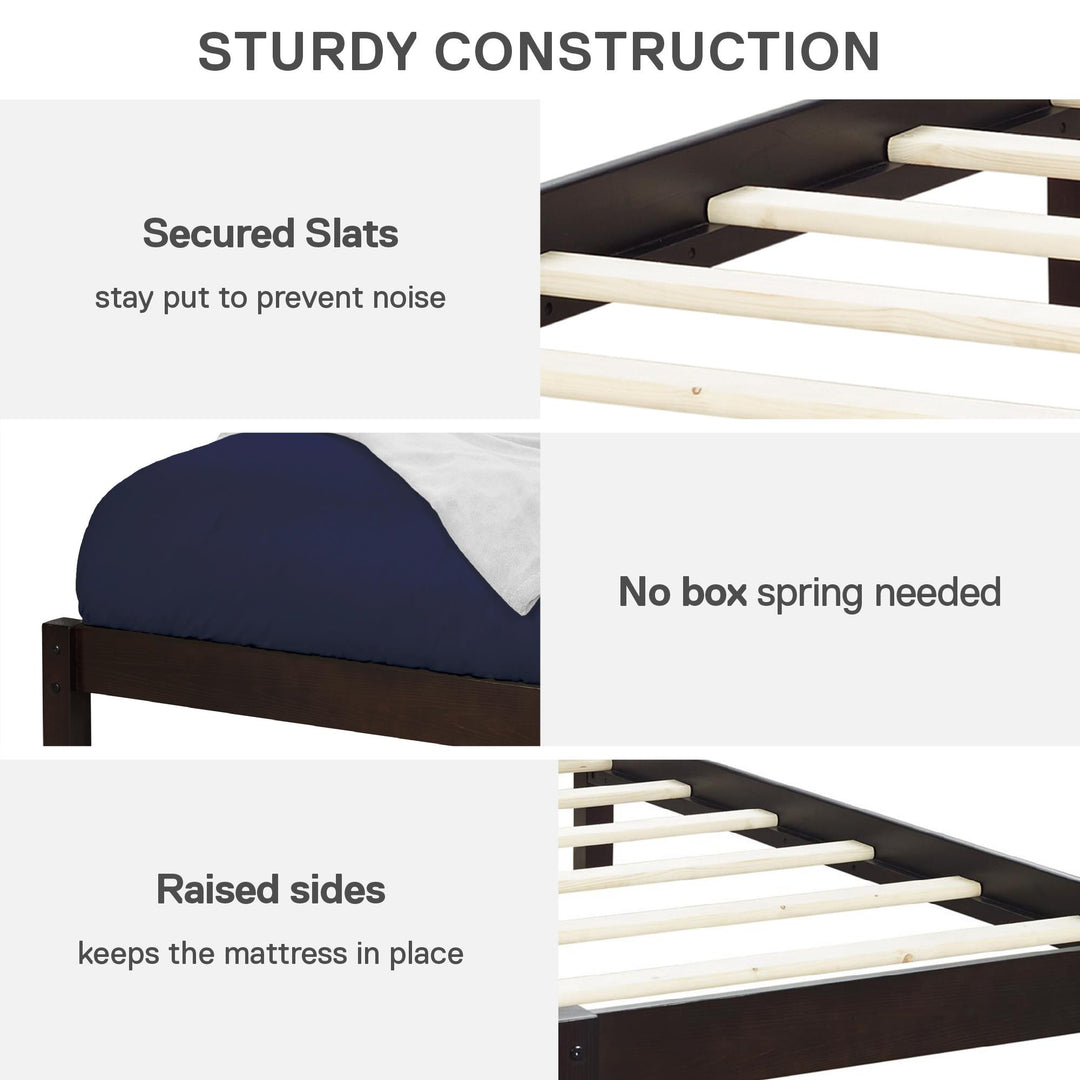 Kids bed with sturdy wood frame -  Espresso