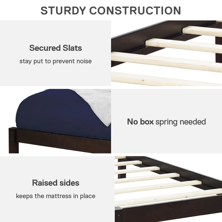 Kids bed with sturdy wood frame -  Espresso