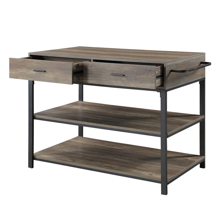 Two-shelf kitchen island with double drawers Macaria -  N/A