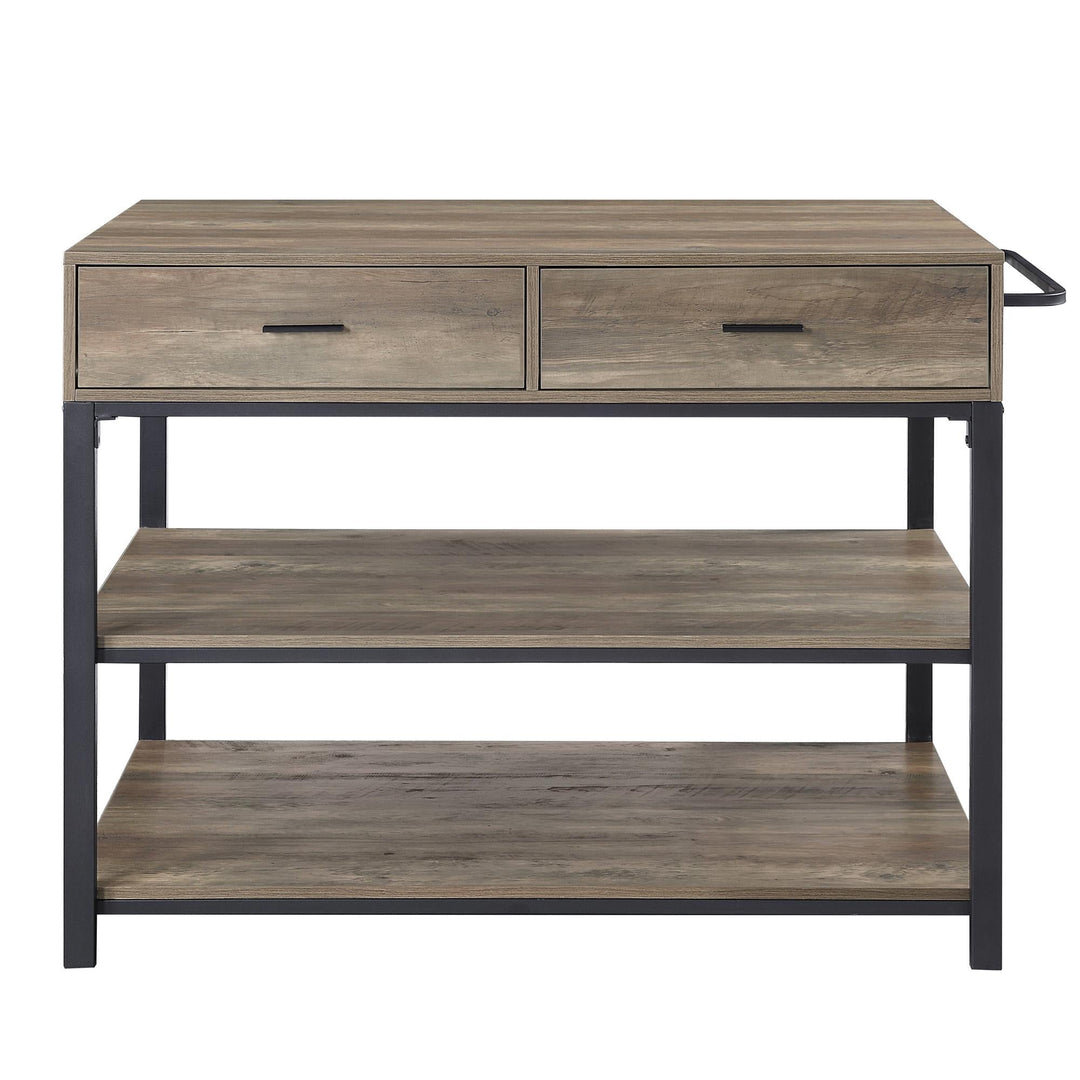Macaria Kitchen Island with 2 Drawers & 2 Shelves  -  N/A