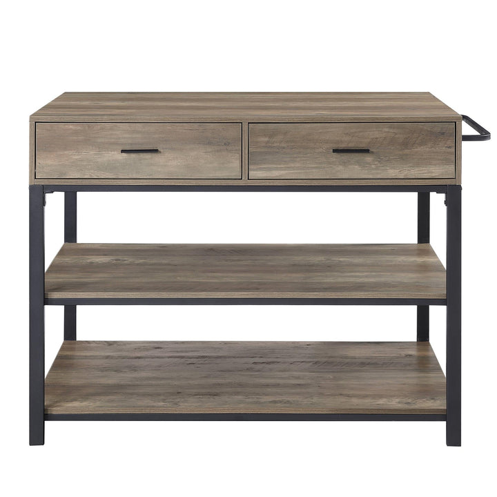 Macaria Kitchen Island with 2 Drawers & 2 Shelves  -  N/A