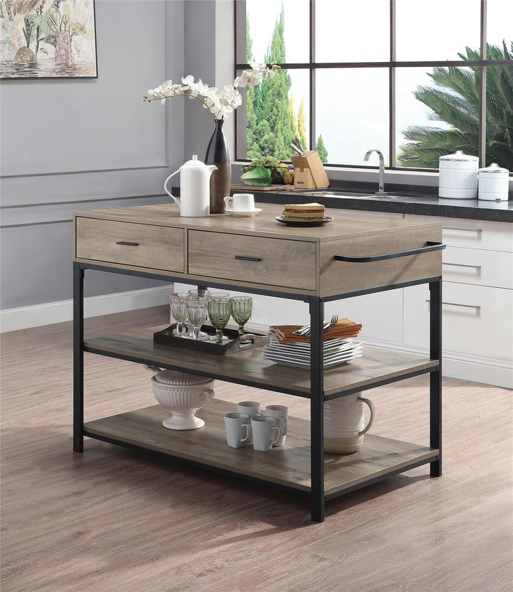 Stationary kitchen storage island Macaria design -  N/A
