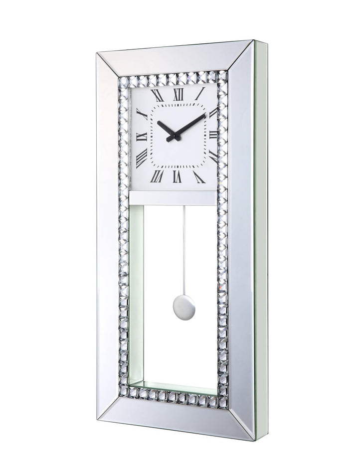 Shiny Lotus pendulum swinging wall clock -  Chrome