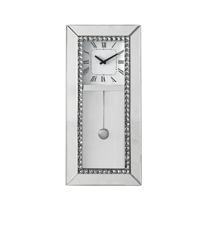 Lotus Glam Pendulum Wall Clock  -  Chrome