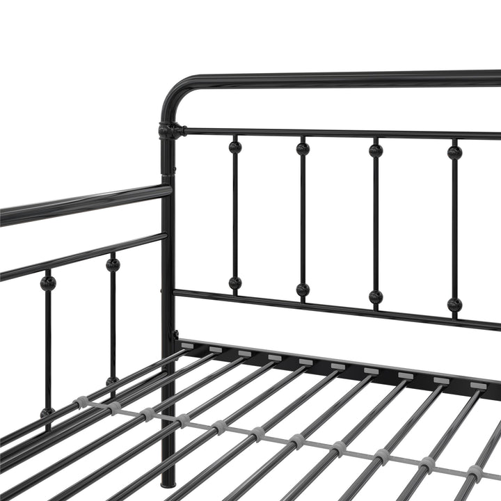 Locky Metal Daybed with Pop Up Trundle Bed - Black - Twin-Over-Twin