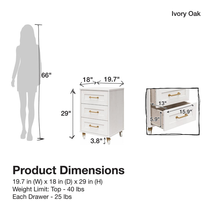 Mobile storage with customizable options -  Ivory Oak