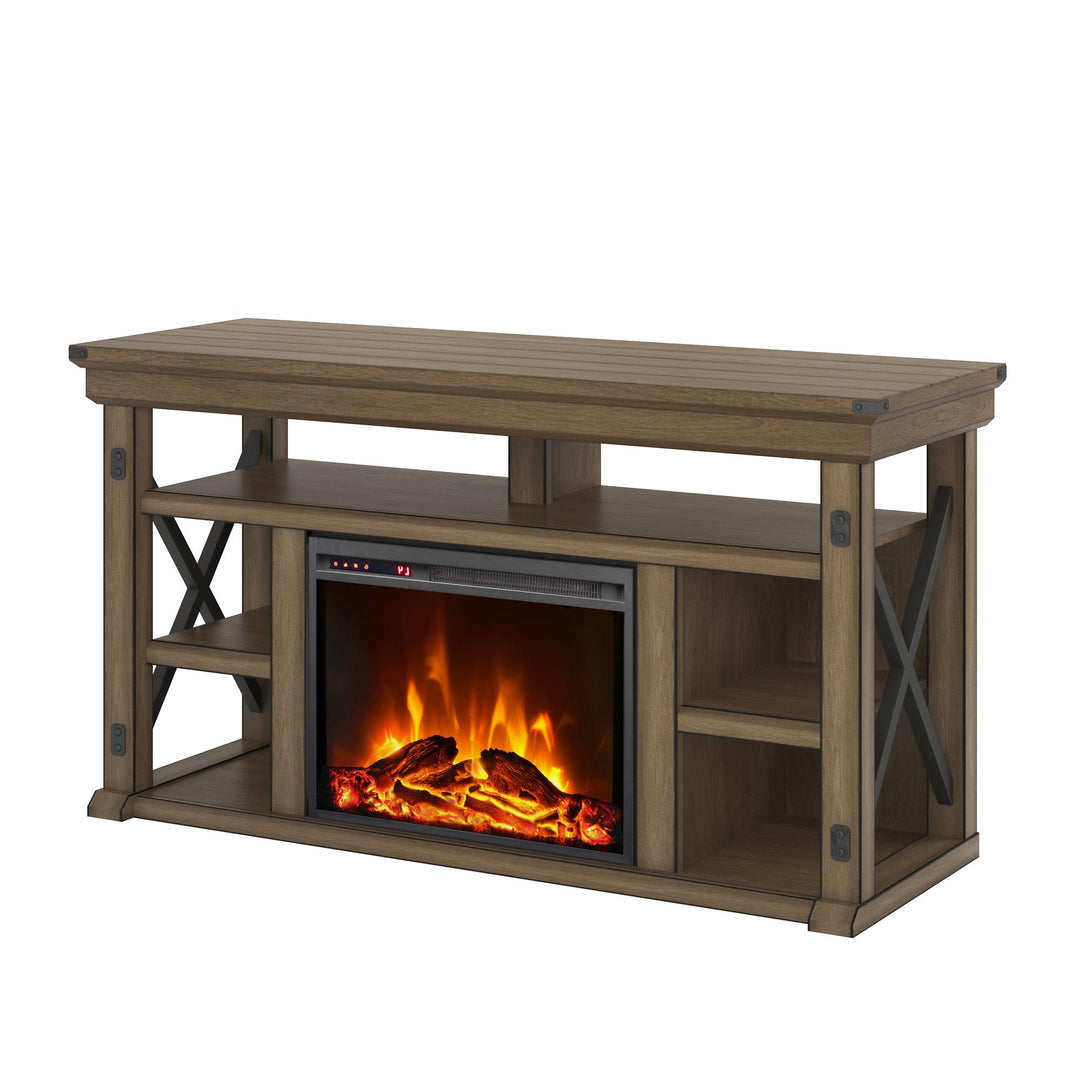 Wildwood Electric Fireplace TV Stand for TVs up to 60 Inch - Rustic Gray