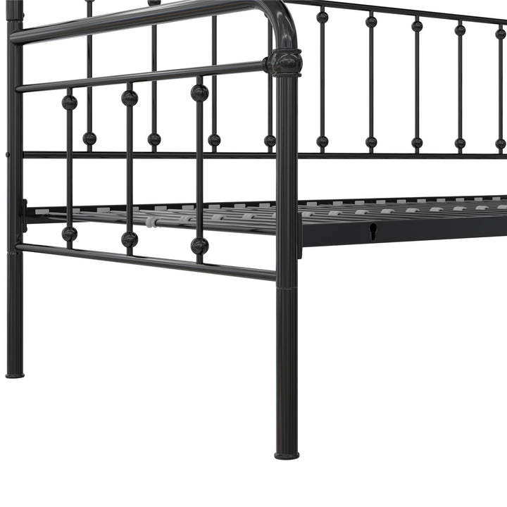 Locky Metal Daybed with Pop Up Trundle Bed - Black - Twin-Over-Twin