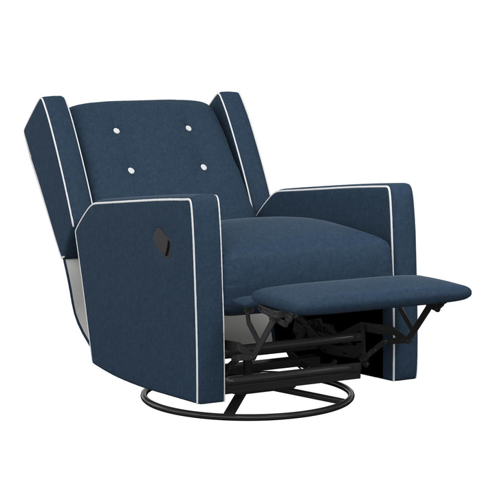 Comfortable Swivel Glider Recliner Chair -  Blue