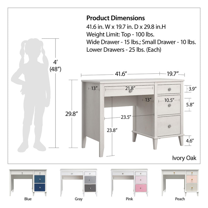 Durable and stylish desk for children -  Ivory Oak