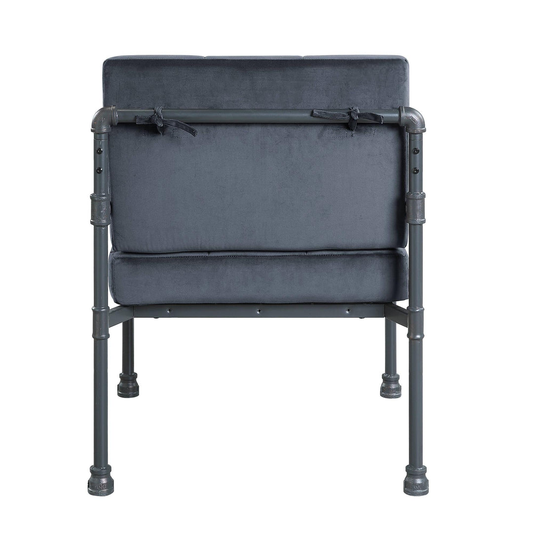 Water pipe style Accent Chair with Memory Foam - Gray