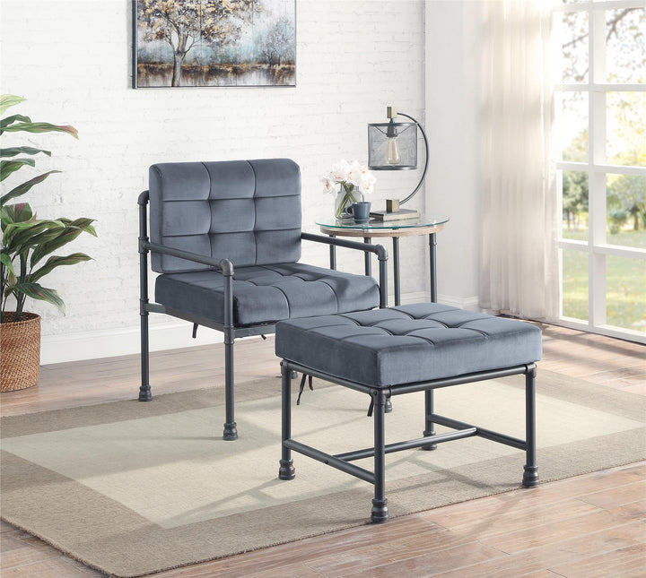 Memory Foam Seat & Back Cushion accent chair - Gray