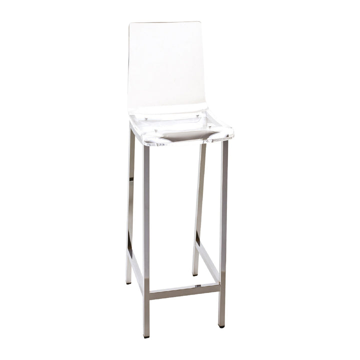 Set of 2 chrome steel counter stool - Chrome