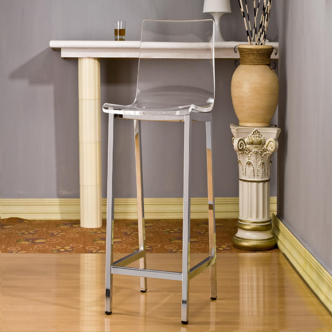 Set of 2 acrylic counter stool - Chrome