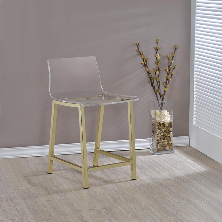 Set of 2 acrylic counter stool - Gold
