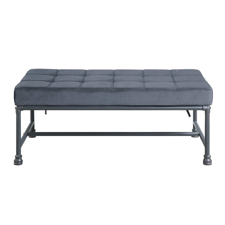 Duncan Bench with Memory Foam Seat and Back Cushion - Gray