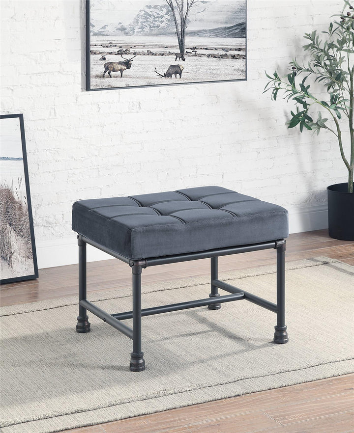 Memory Foam Ottoman - Gray