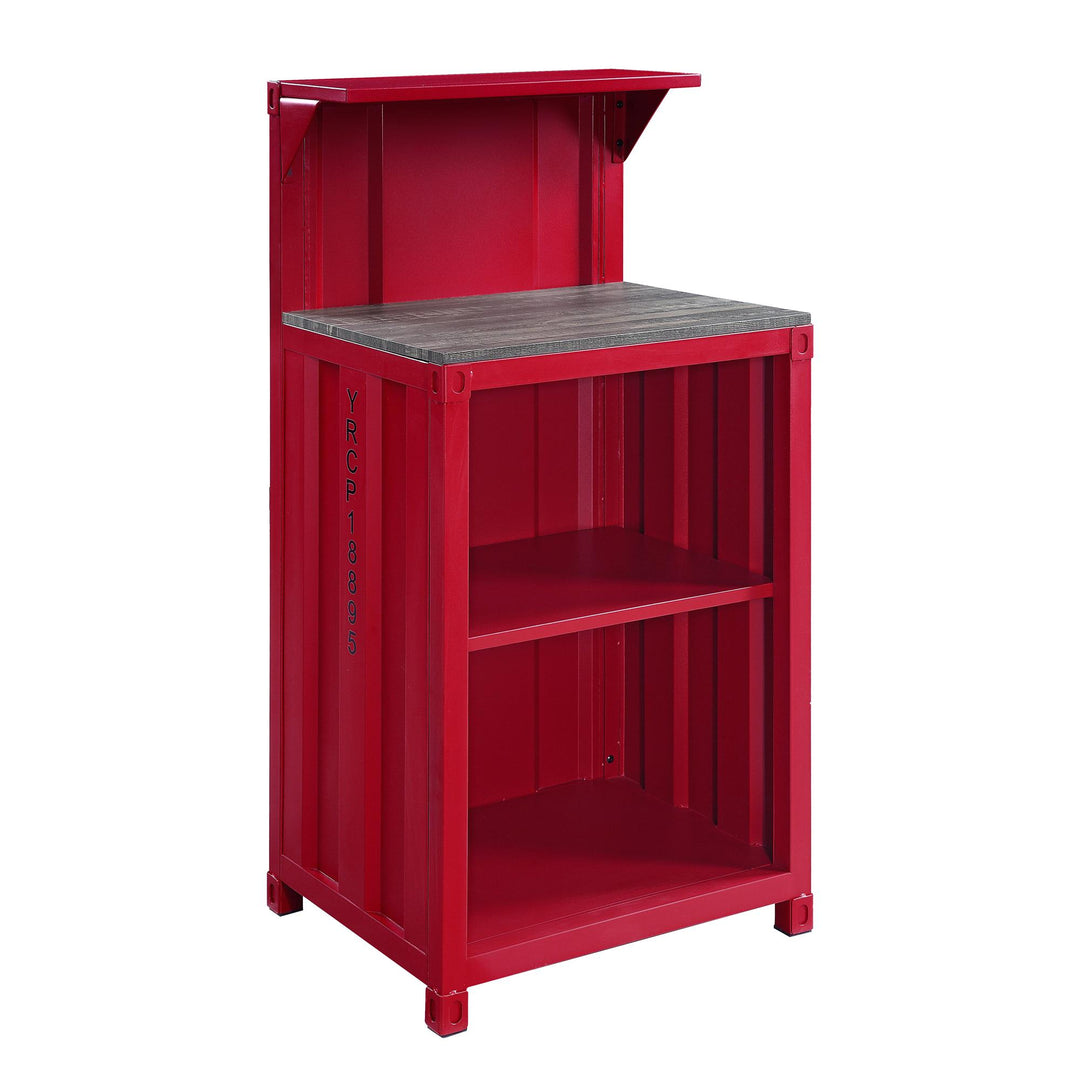 Cargo Style reception desk with storage - Red