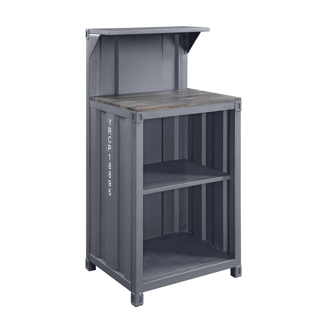 Cargo Style reception desk with storage - Antique Gunmetal