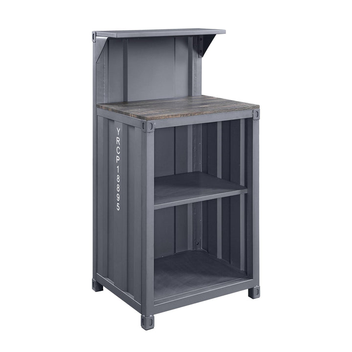 Cargo Style reception desk with storage - Antique Gunmetal