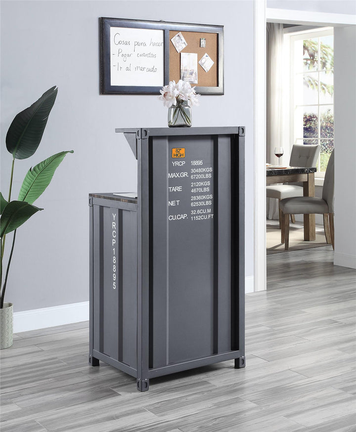 Metal Desk with 1 tier shelf - Antique Gunmetal