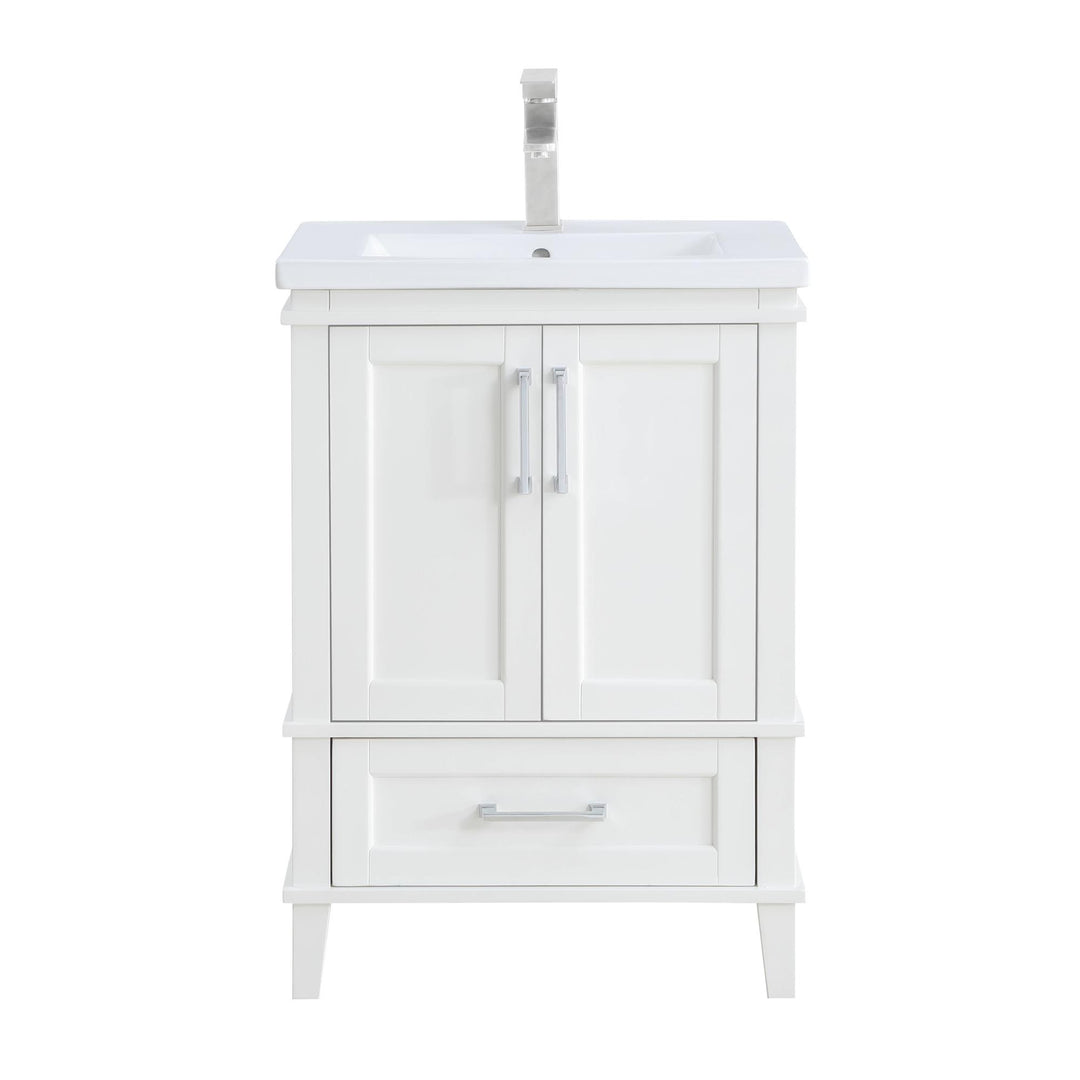 Cornelia Rectangular Sink Cabinet with 2 Doors Storages & 1 Drawer - White