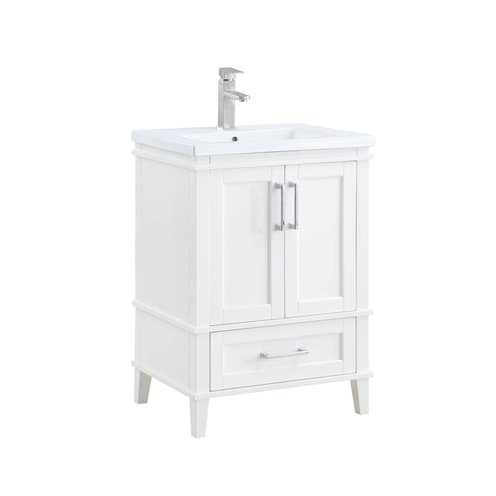 Sink Cabinet with 2 Doors Storages & 1 Drawer - White