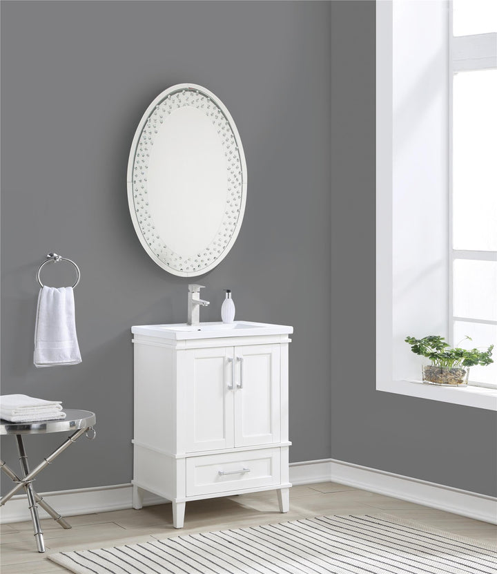 Rectangular Sink Cabinet with 1 Drawer - White