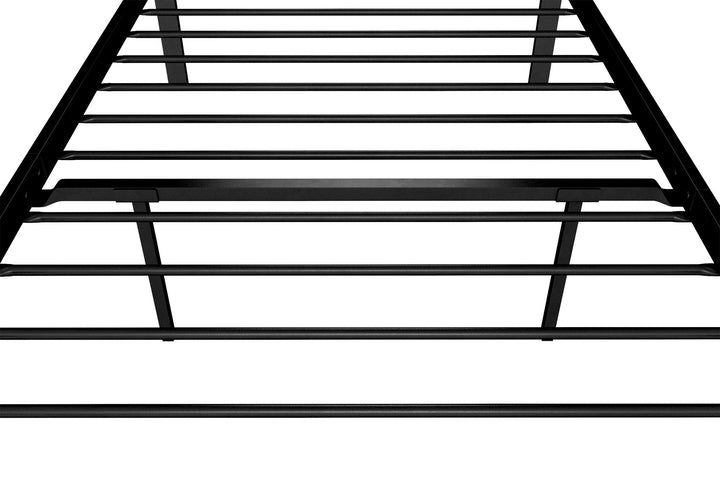 Premium Modern Platform Bed with Headboard - Black - Twin