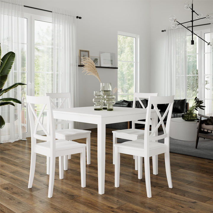 Sunnybrook Dining Set with 4 Chairs -  White