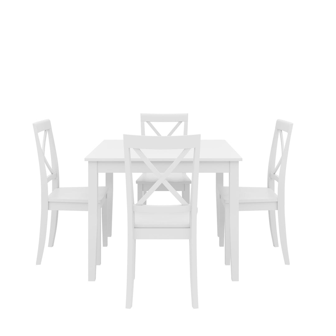 Rustic Dining Set with Table and Chairs -  White