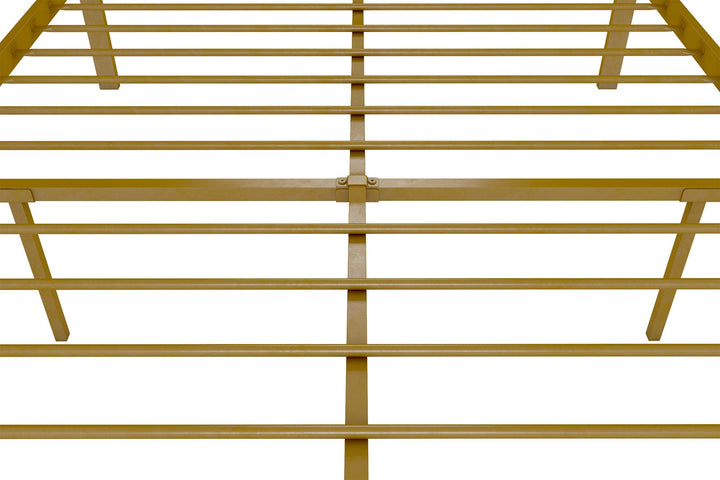 Premium Modern Platform Bed with Headboard - Gold - Full