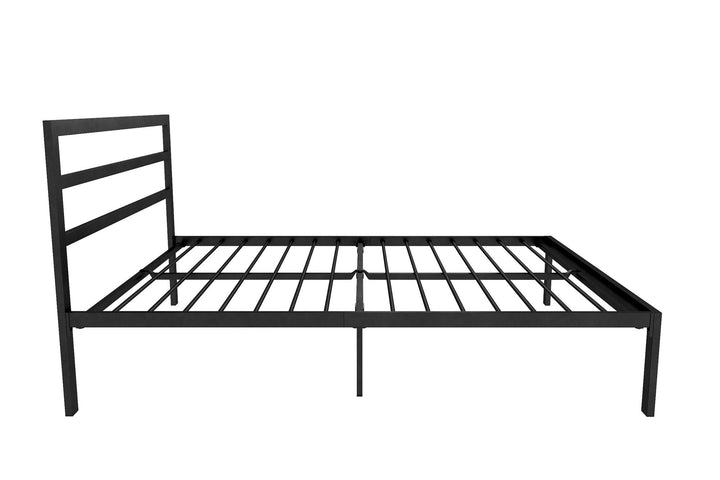 Premium Modern Platform Bed with Headboard - Black - Full