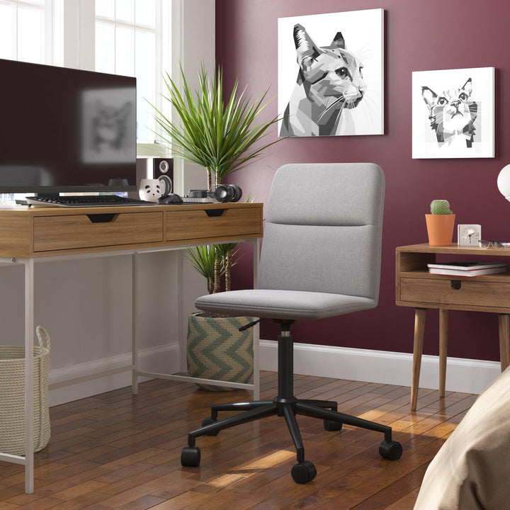 Olten Modern Office Desk Chair on Castors with Adjustable Height - Light Gray